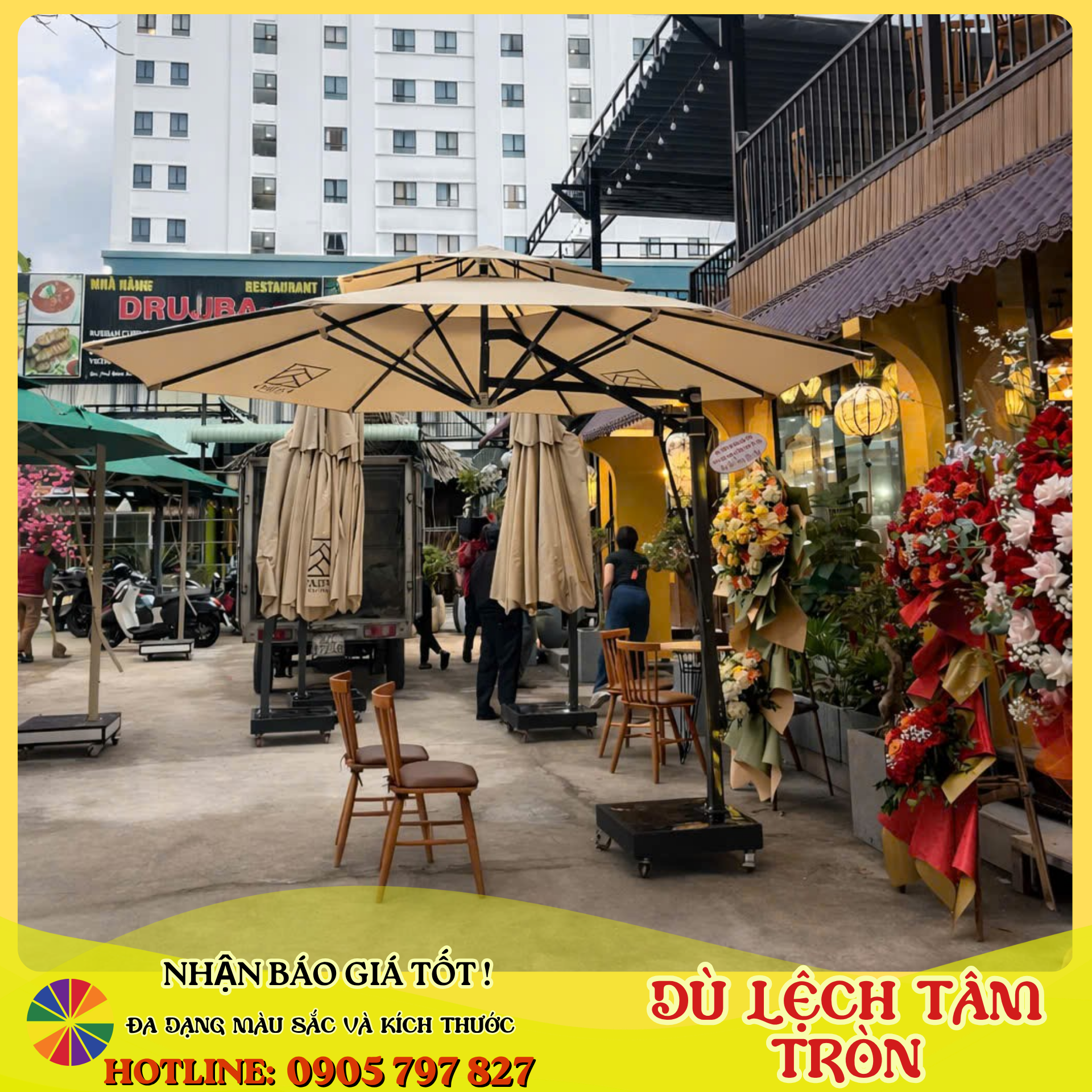 Ô dù lệch tâm tán tròn - ảnh 2