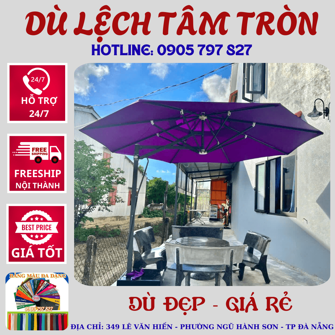 Ô dù lệch tâm tán tròn - ảnh 5