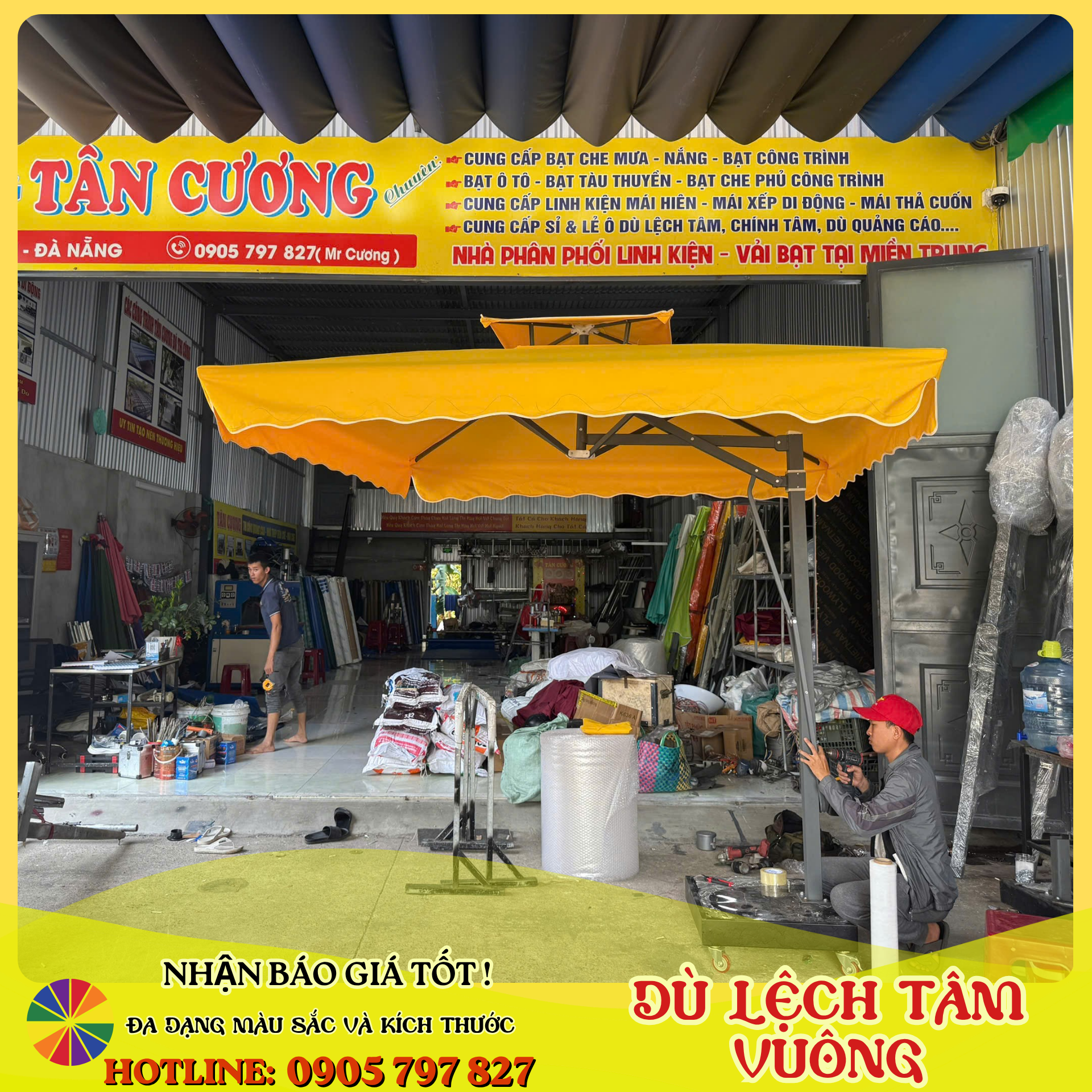 Ô dù lệch tâm tán vuông - ảnh 1