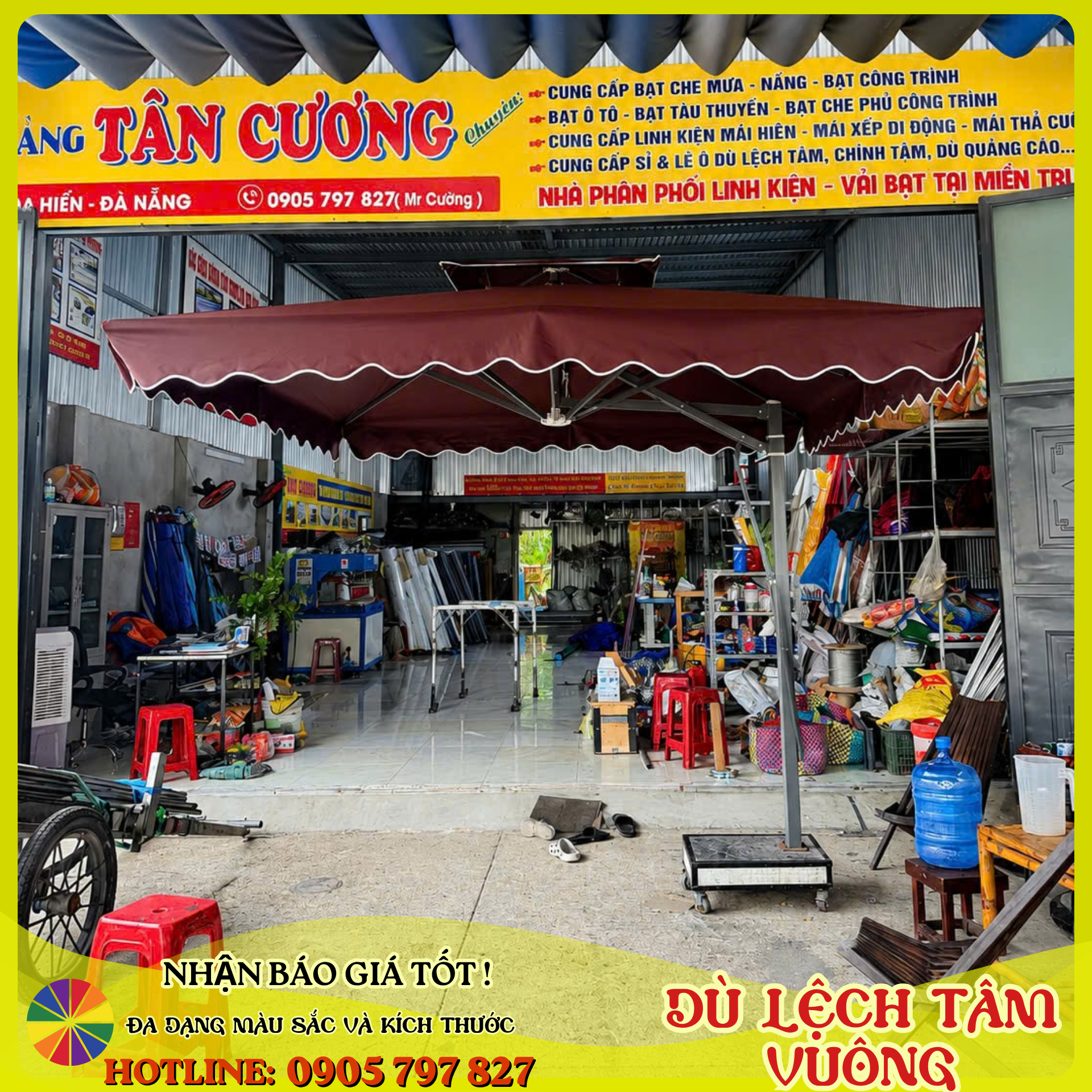 Ô dù lệch tâm tán vuông - ảnh 11