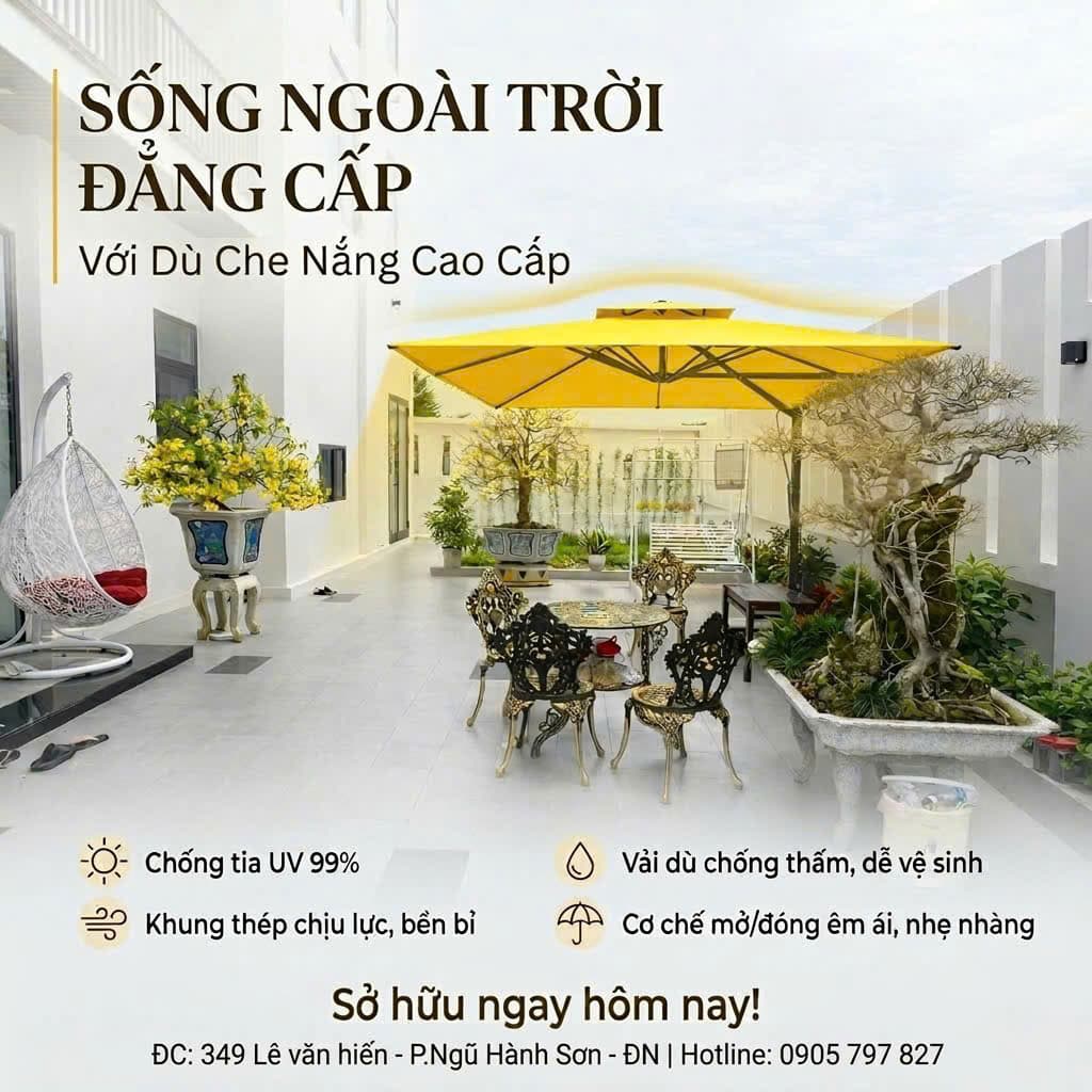 Ô dù lệch tâm tán vuông