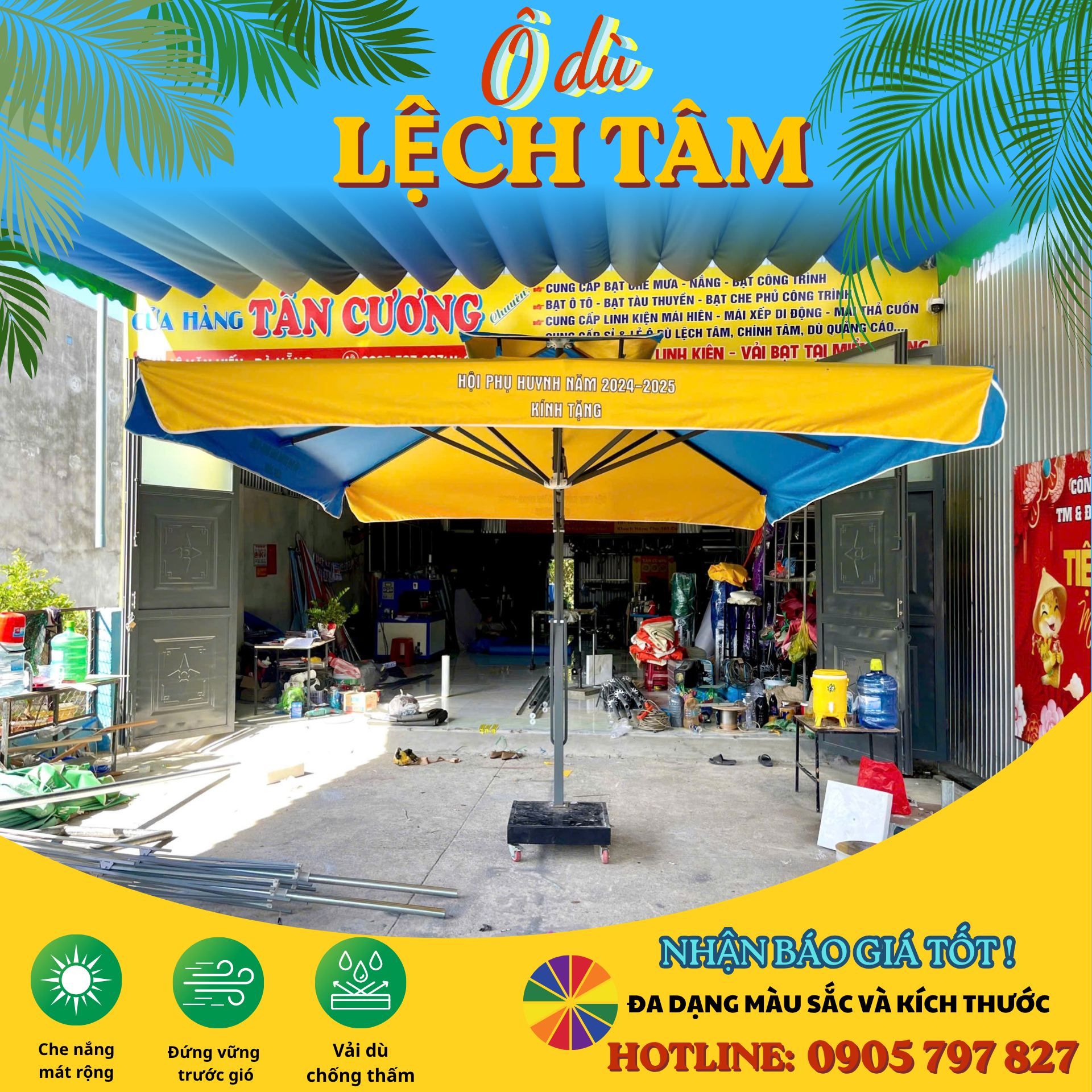 Ô dù lệch tâm tán vuông - ảnh 22