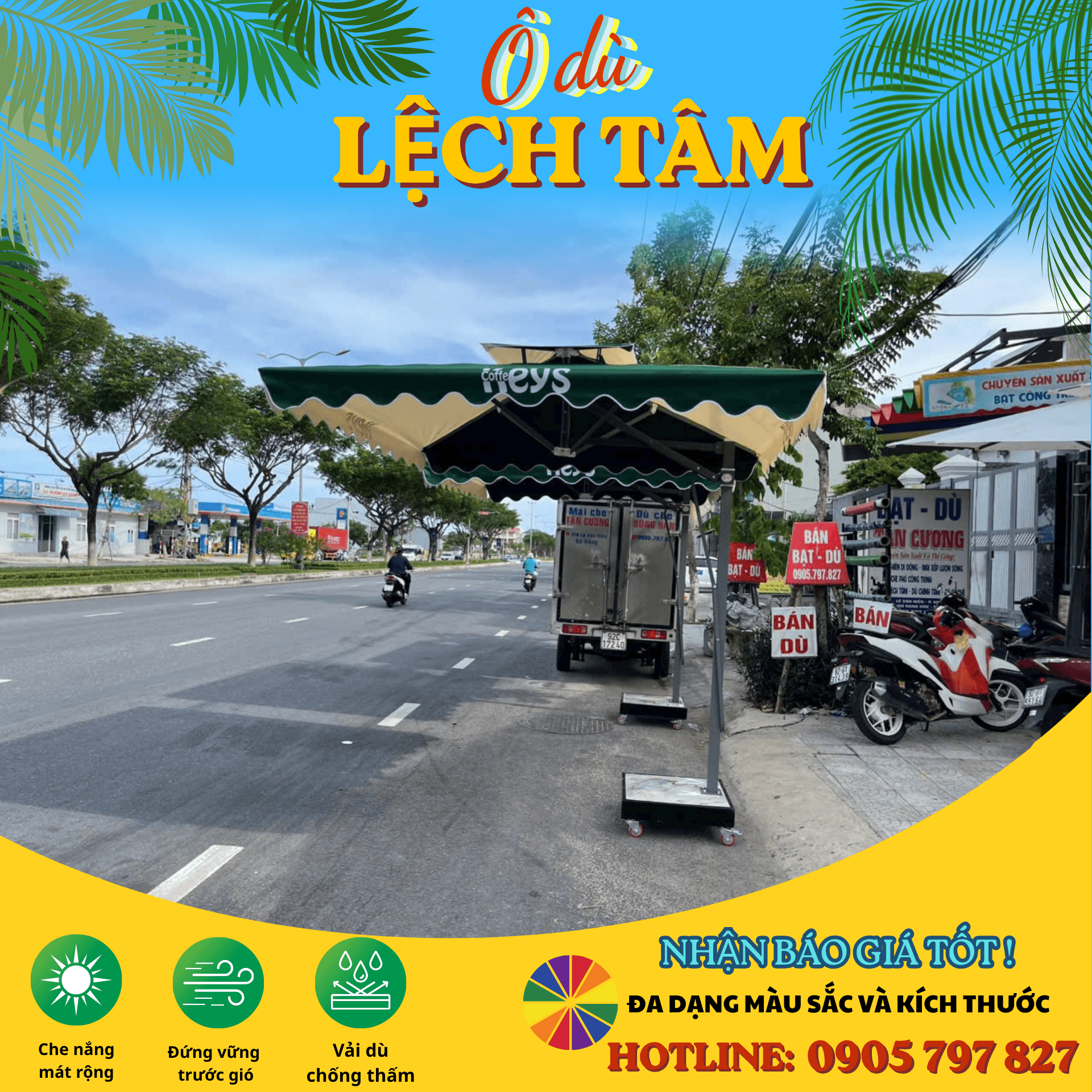 Ô dù lệch tâm tán vuông - ảnh 23