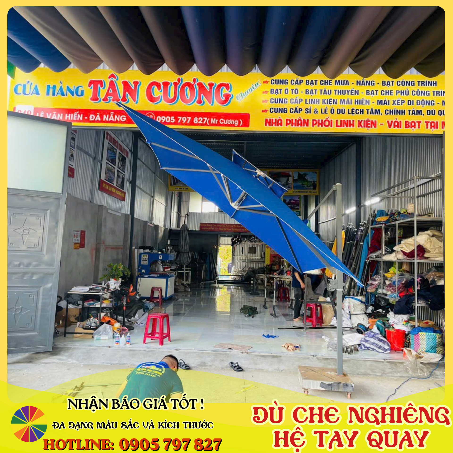 Ô dù lệch tâm tán nghiêng - ảnh 1
