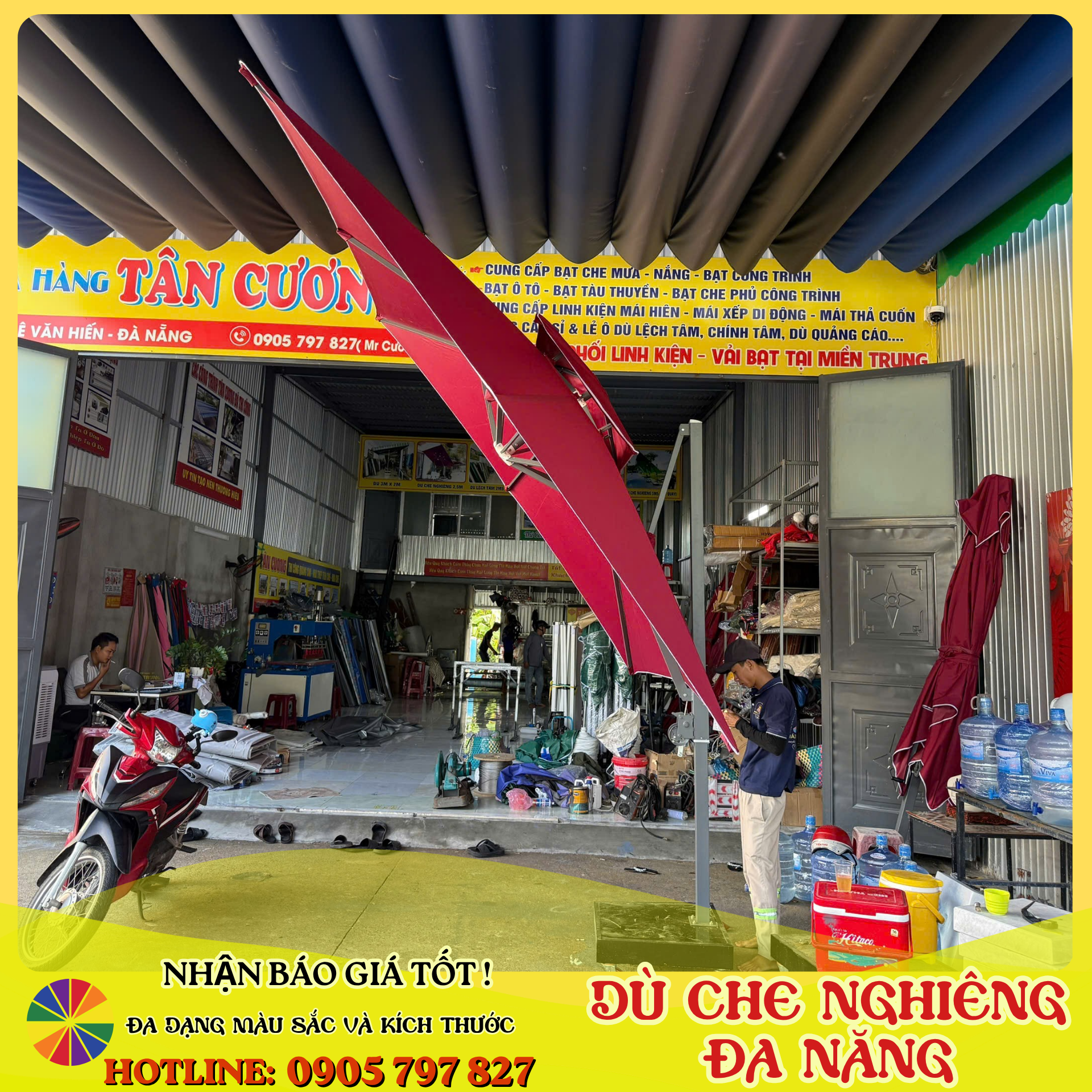 Ô dù lệch tâm tán nghiêng - ảnh 2