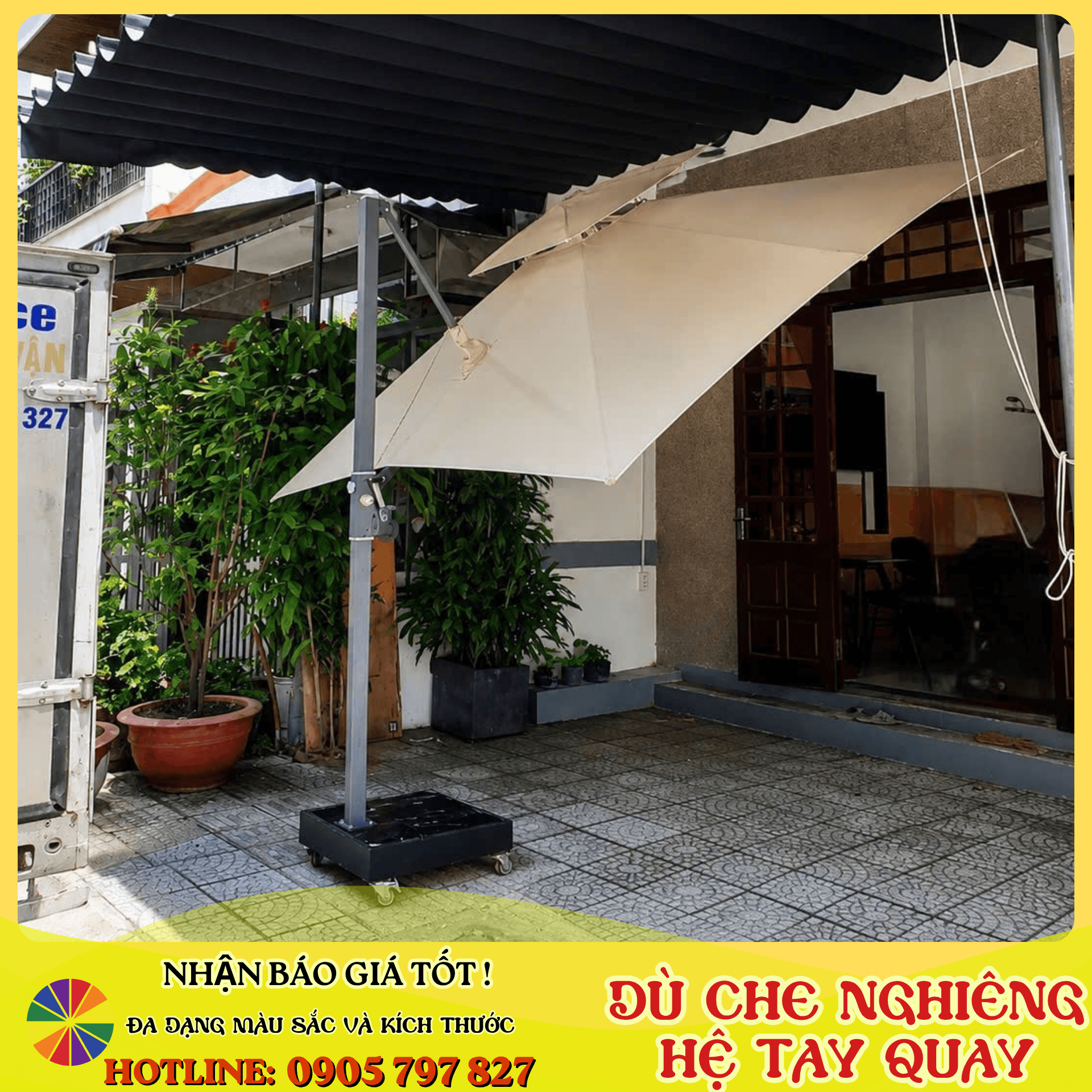 Ô dù lệch tâm tán nghiêng - ảnh 5