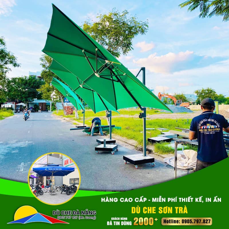 Dù che Sơn Trà: Hàng cao cấp – Miễn phí thiết kế, in ấn nội dung